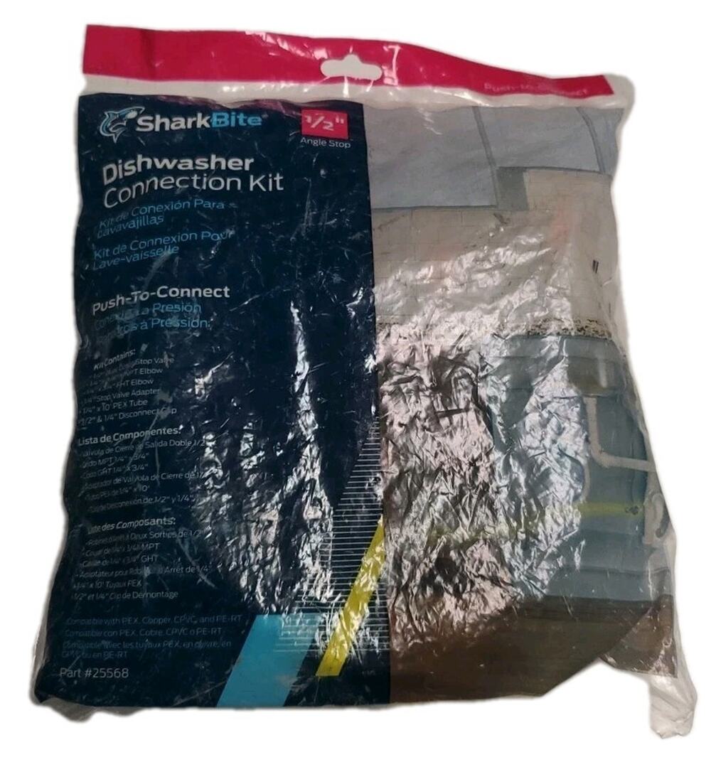 SharkBite Dishwasher Connector Kit 1/2 Push‑To‑Connect Part 25568 NEW